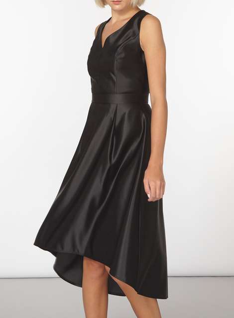 **Luxe Black Hi-low Prom Dress